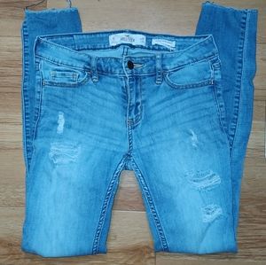 Hollister Low Rise Super Skinny Blue Jeans Sz 1